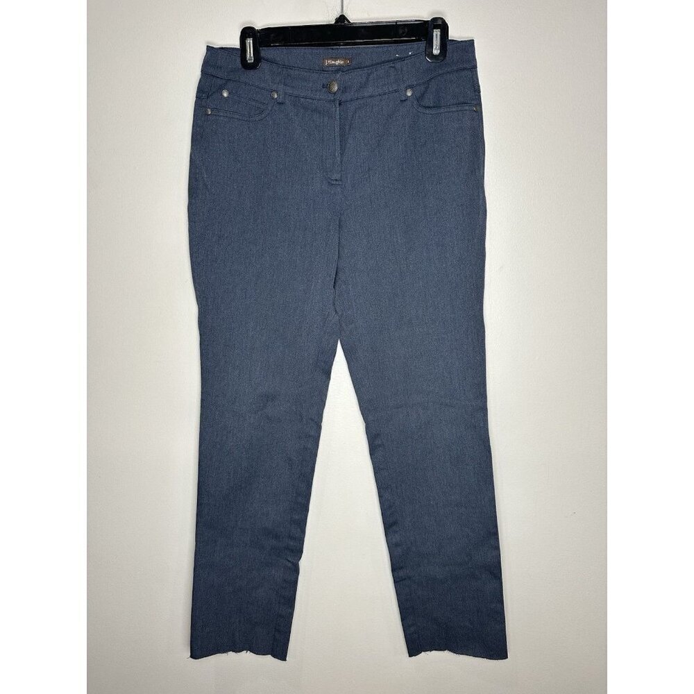 J. McLaughlin Dark Blue Trouser Pants Womens Size 8 Wrinkle Resistant Stretch
